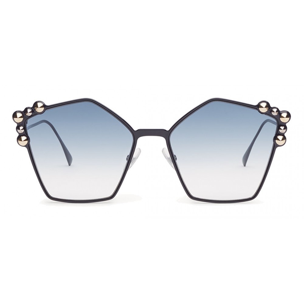 Fendi Can Eye Blue Pentagonal Oversize Sunglasses